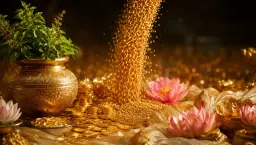 Gold coins, a never-diminishing stream of grain and lotus for Akshaya Tritiya