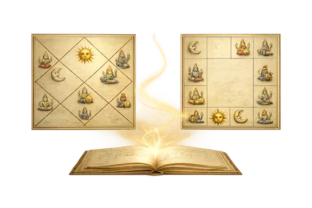 North and South Indian Vedic Charts