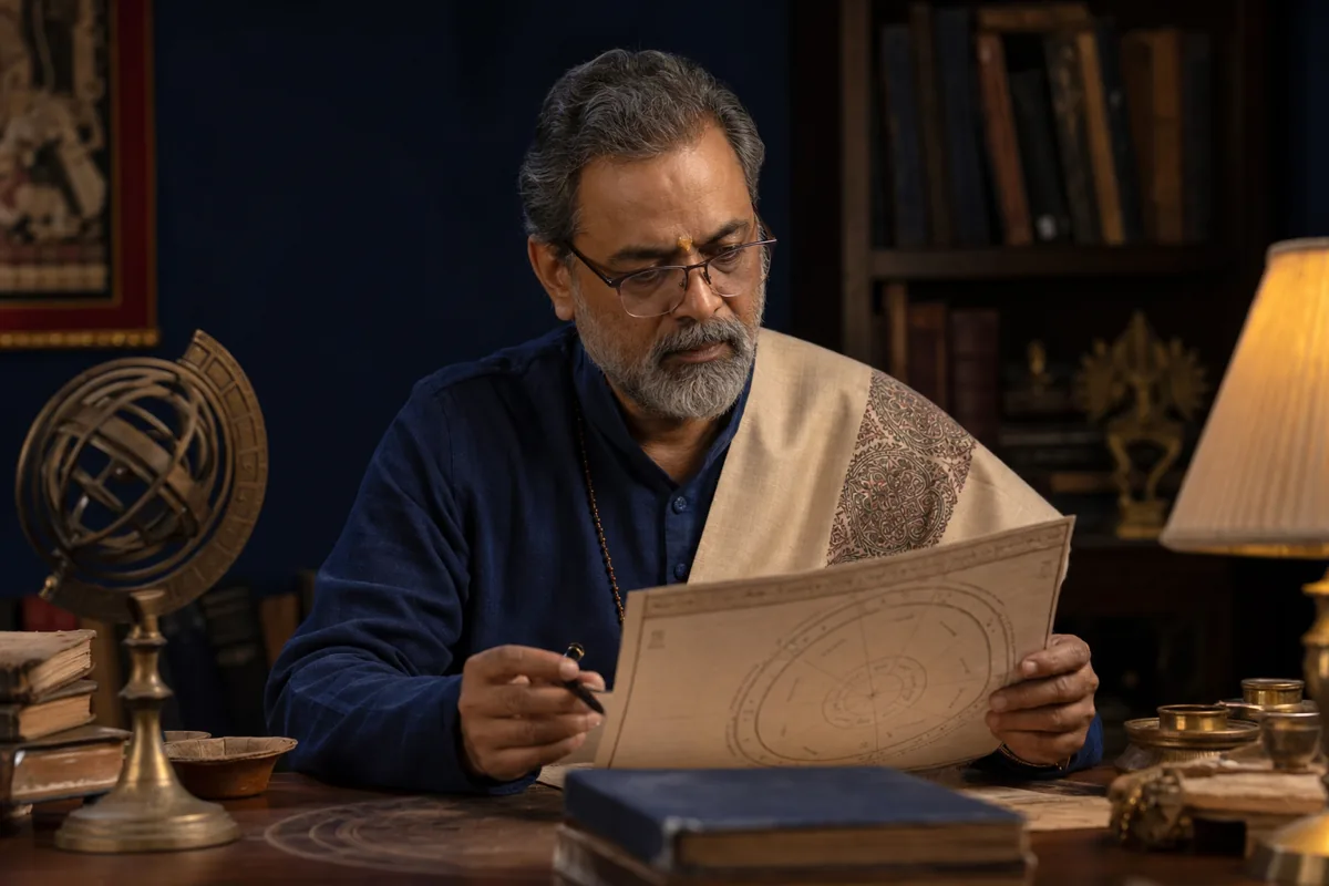 A practicing Vedic astrologer reviewing a chart