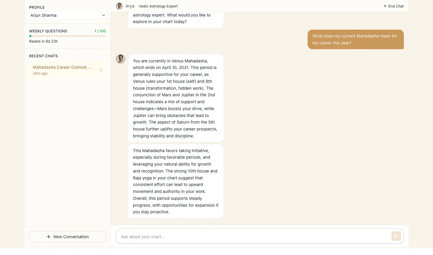 Ask anything about your chart. Get answers in plain language.