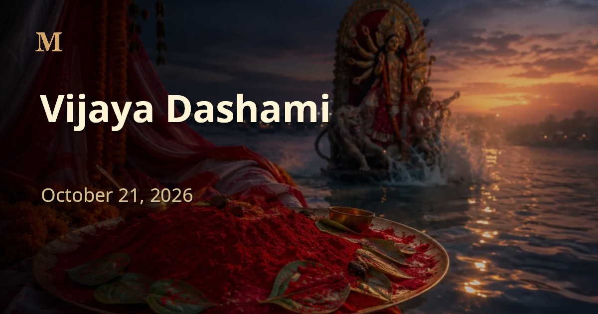 Vijaya Dashami 2026: Wednesday, 21 October